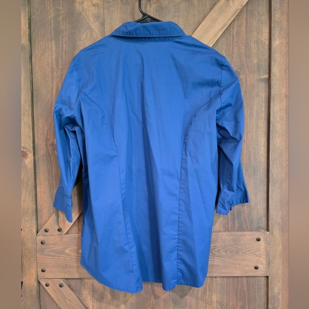LEE RIDERS Women's Woven 3/4 Sleeve Button-Down Shirt Size 1x - Picture 3 of 3